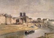 Corot Camille The Seine and the Quai give orfevres oil painting